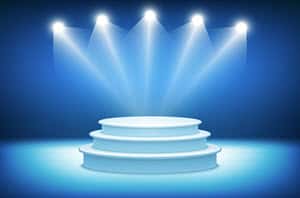 Blue center stage