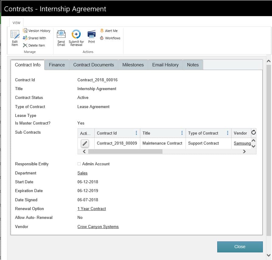 Contract Form Key Features for Contract Management