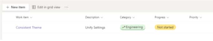Screengrab Microsoft Lists