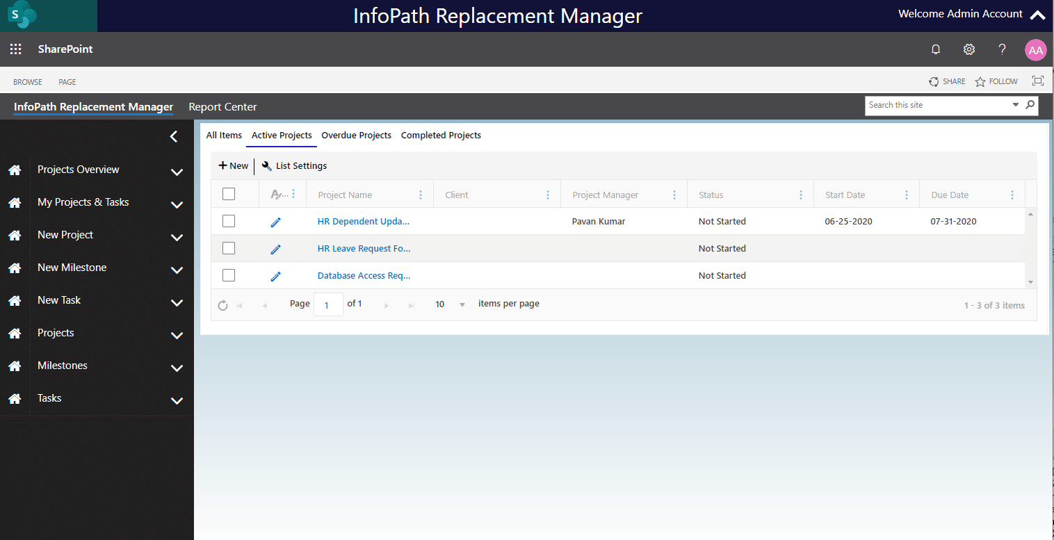 InfoPath Replacement Manager InfoPath Replacement Manager