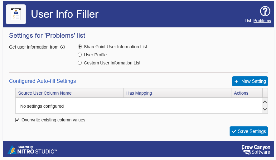 User Info Filler User Info Filler