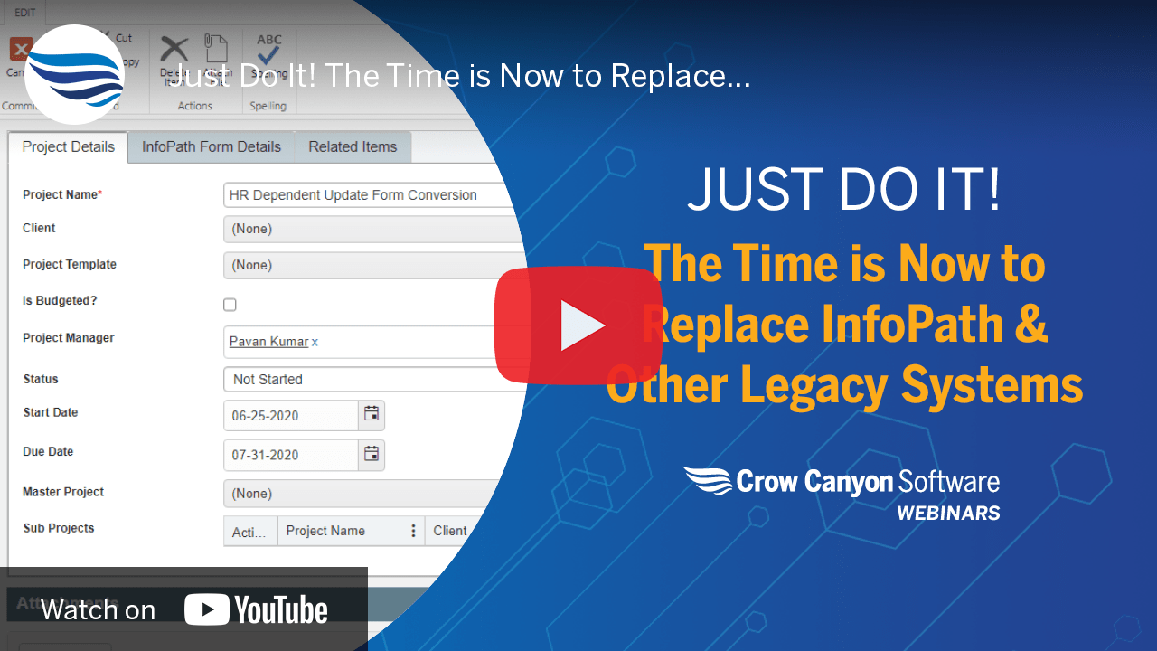 Just Do It! The Time is Now to Replace InfoPath & Other Legacy Systems NITRO Studio Webinar