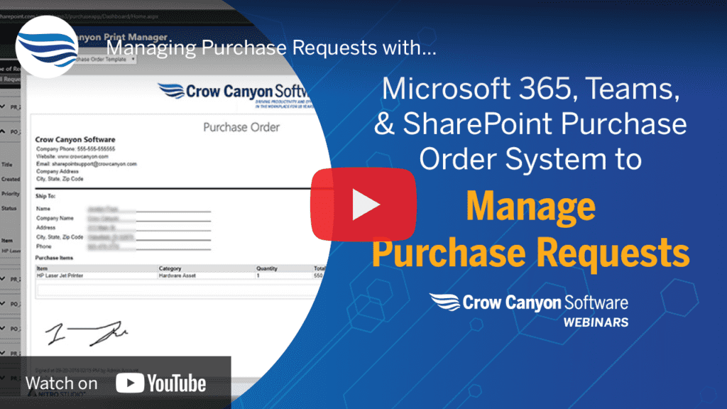 Purchase Order System to Manage Purchase Requests M365 and SharePoint PO System