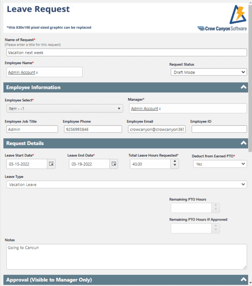 Leave Request Leave Request Template