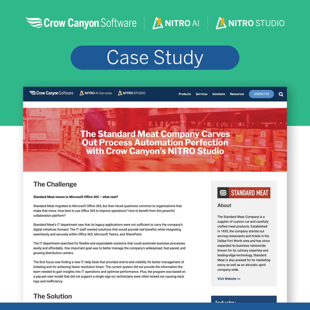 NITRO Studio Case Study: The Standard Meat Company Carves Out Process Automation Perfection with Crow Canyon's NITRO Studio