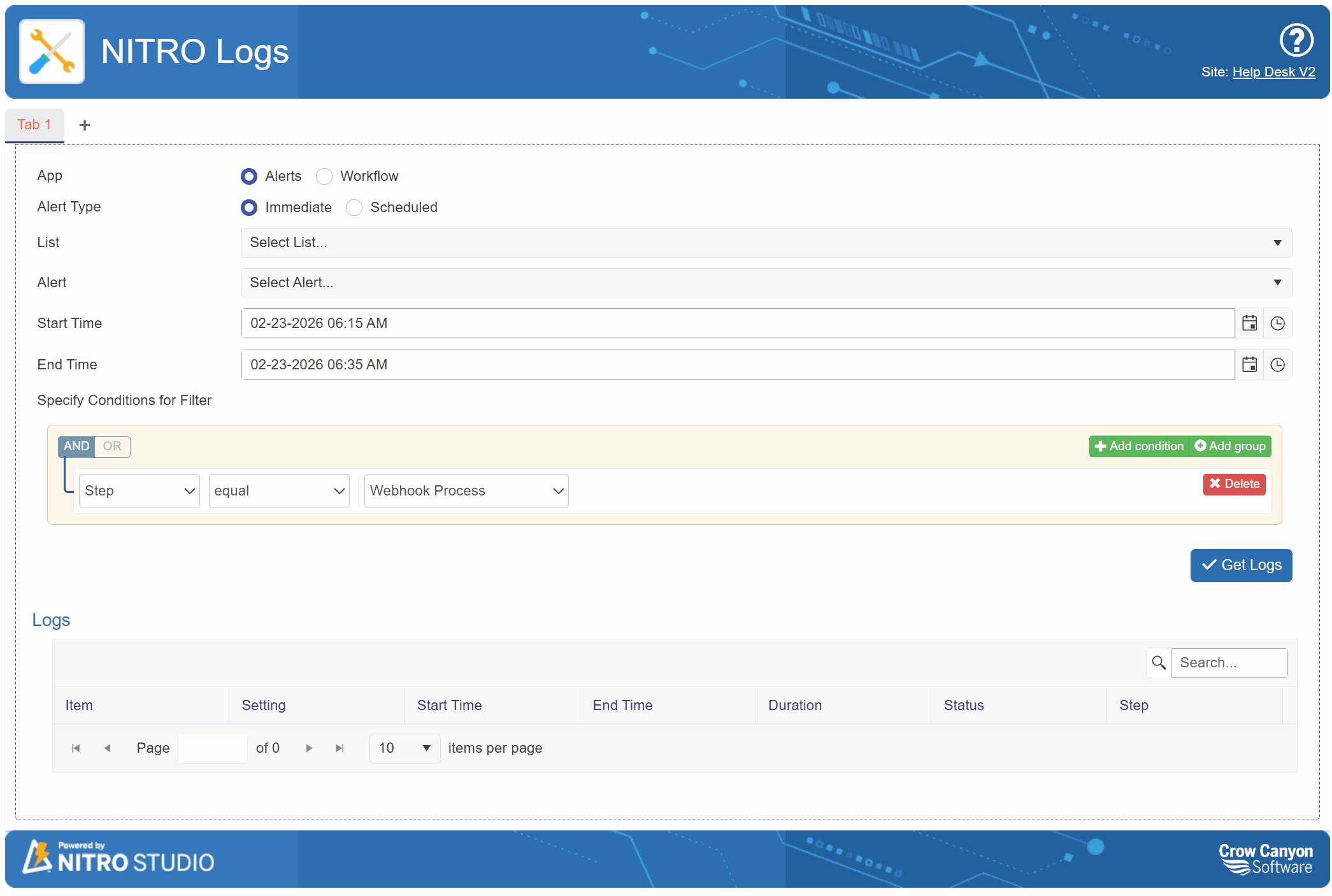 Immediate Alert Logs