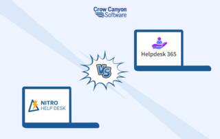 NITRO Help Desk for IT vs Helpdesk 365 all-in annual cost comparison including Power Automate licensing for 5 to 50 agents.